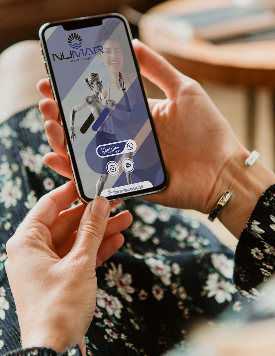 Criação de cartão digital para loja de moda praia e fitness